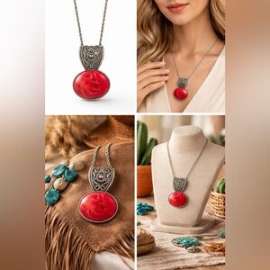 🔥 Chico’s Statement Pendant Necklace – Bold & Rare Find♥️